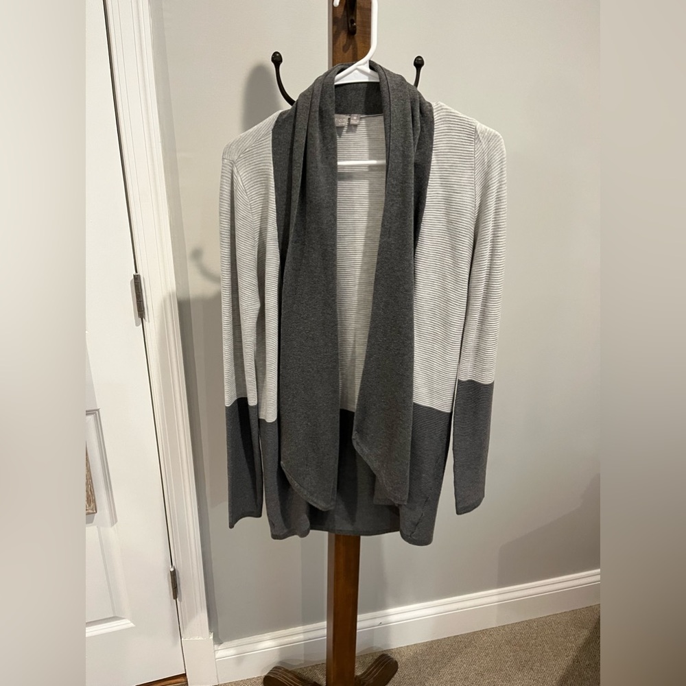 Gray on gray tunic sweater